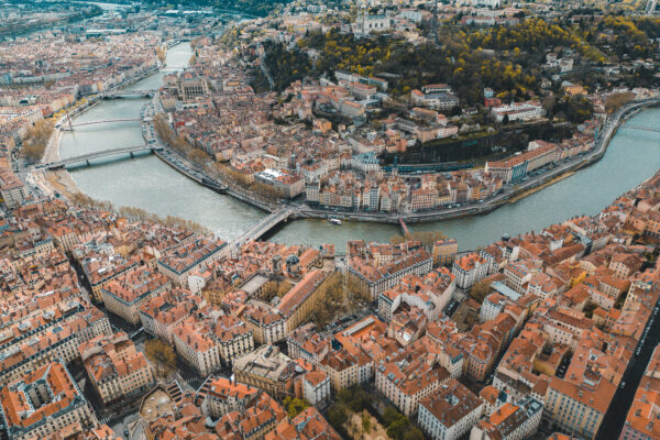 lyon ville france aura saone auvergne rhone alpes vue du ciel